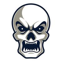 huvud zombie skrämmande arg, maskot esports logotyp vektorillustration vektor
