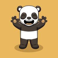 niedliche Panda-Maskottchen-Vektor-Illustration vektor