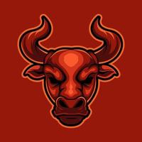 Bull-Esport-Maskottchen für Sport- und Esport-Logo vektor
