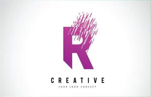 r-Brief-Logo-Design mit lila Farben vektor