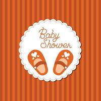 Babypartykarte auf einer braunen Hintergrundkonzeptillustrations-Einladungskarte vektor