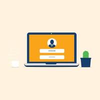 platt ui login konceptdesign illustration vektor