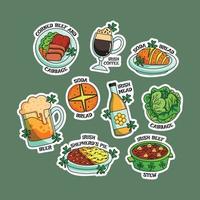 Saint Patrick Irish Food Sticker vektor