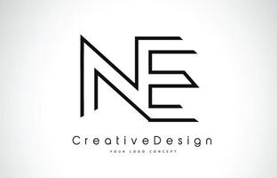 ne ne brief logo design in schwarzen farben. vektor