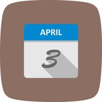 3. April Datum für einen Tagkalender vektor