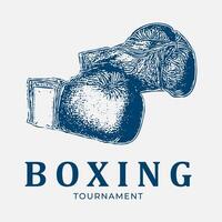 boxningsturneringslogotyp vintage logotyp, turnering, punch, boxning, sport, mästare, slåss, emblem, träning, märke, tävling, knockout, atlet, design, vintage, kickboxning, kraft, boxare, vektor