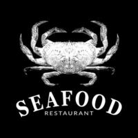 krabba seafood vintage logo krabba, hav, illustration, restaurang, vektor, logotyp, mat, fisk, emblem, ocean, retro, hummer, etikett, symbol, meny, tecken, design, färsk, set, räka, samling vektor