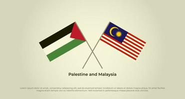 korsade flaggor från Palestina och Malaysia. officiella färger. rätt proportion vektor