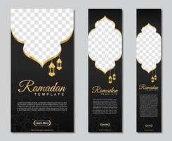 uppsättning ramadan webbbanners av standardstorlek med en plats för bilder. ramadan malldesign. vektor illustration