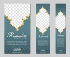 uppsättning ramadan webbbanners av standardstorlek med en plats för bilder. ramadan malldesign. vektor illustration