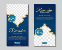 Eleganter Ramadan-Verkauf für Social-Media-Geschichten-Vorlage. Vektor-Illustration vektor