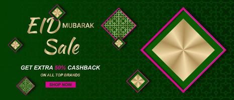 Ramadan-Verkauf. Web-Header oder Banner-Design mit goldener Ramadan-Kareem-Kalligraphie. Vektor-Illustration vektor