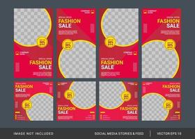 gradient mode inlägg och berättelser mall för sociala medier vektor