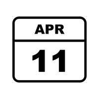 11 april Datum på en enkel dagskalender vektor