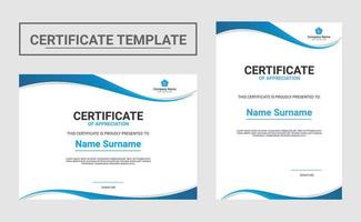 horisontell och vertikal certifikatmall vektor
