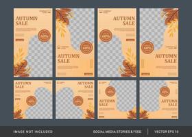 Herbstmode-Social-Media-Post und -Stories-Vorlage vektor