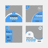 Design von Social-Media-Beitragsvorlagen für Lebensmittel vektor