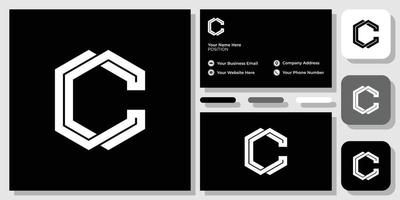 c Heaxgon-Form-Kombinations-Anfangsbuchstabe geometrisch mit Visitenkartenvorlage vektor