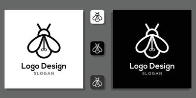 Logo-Design Glühwürmchen Licht hell elektrisch mit App-Vorlage vektor