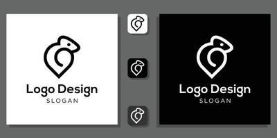 logotyp design symbol kombination kameleont plats form med app mall vektor