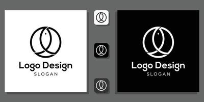 Logo-Design-Symbol Fisch Kreisform abstrakt mit App-Vorlage vektor