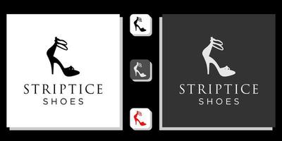 Striptice Schuhe Symbol Mode Mädchen Shop Shop mit App-Vorlage vektor