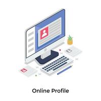 online profil koncept vektor