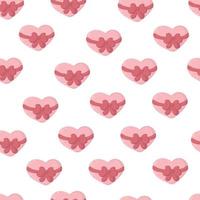 söta milda sömlösa mönster witn rosa hjärta rosett sömlösa mönster vektor