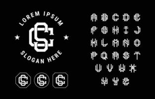uppsättning bokstäver för att skapa vintage initial monogram logotyp vektor