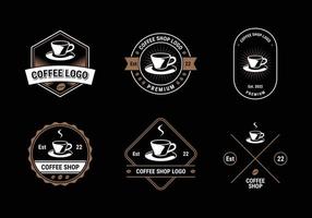 Coffee-Shop-Logo-Sammlung. Retro-Vintage-Coffee-Shop-Abzeichen, Emblem, Etikett vektor