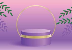 3D mjuk lila cirkel podium marknadsföring banner mall vektor
