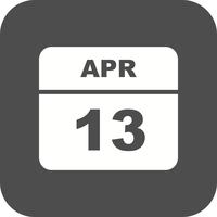 13. April Datum an einem Tageskalender vektor