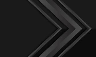 abstrakte graue metallische Pfeilrichtung auf Schwarz mit modernem futuristischem Hintergrundvektor des Leerraumdesigns vektor
