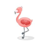 rosa Cartoon-Flamingo isoliert auf weißem Hintergrund. vektor