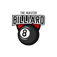Logo-Billard-Master auf weißem Hintergrund vektor