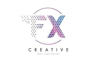 fx fx rosa Magenta gepunktete Blase Buchstaben Logo Design Vektor