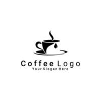 kaffe svart logotyp vektor