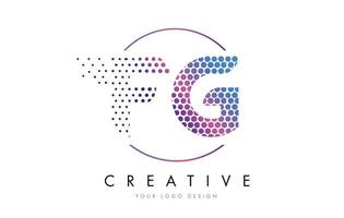 fg fg rosa Magenta gepunktete Blase Buchstaben Logo Design Vektor