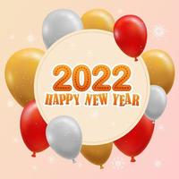 hälsning nytt år 2022 kort tecknad med bokstäver vektorillustration vektor