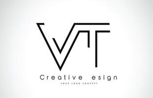 vt vt letter logo design i svarta färger. vektor