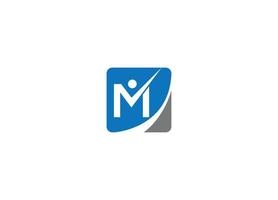 m bokstav initial modern logotyp design vektor ikon mall