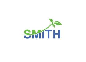 smith initialbokstav minimalistisk logotypdesign vektor