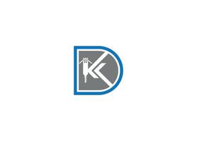 dk initialbokstav minimalistisk logotyp vektor