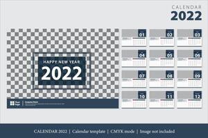 kalender 2022 design, mallar för tigerns år för månadskort, set med 12 månader vektor
