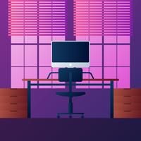 Inredning Office Room Design Modern Style Illustration vektor