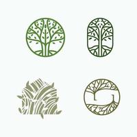 träd och löv line art logotyp