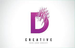 D-Brief-Logo-Design mit lila Farben vektor