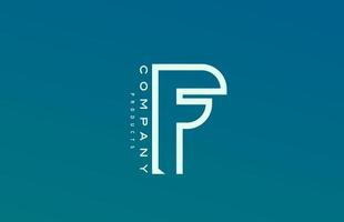 blau weiß f Alphabet Buchstaben Logo Symbol mit Linie. Design für Business und Unternehmen vektor