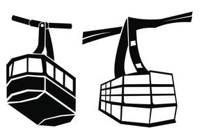 Ski-Seilbahn-Symbol für Ski- und Wintersport. Design für touristischen Katalog, Pistenpläne, Plakat, Broschüre, Flyer, Broschüre, Gondel, Transport 'Gondel-Logo-Symbol-Design vektor