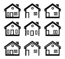 Satz von Umriss-Home-Symbol, Sammlungs-Home-Vektor, Home-Symbol flach, Homepage-Vektor-Design-Haus-Symbol, Haus-Logo-Symbol-Vektor vektor